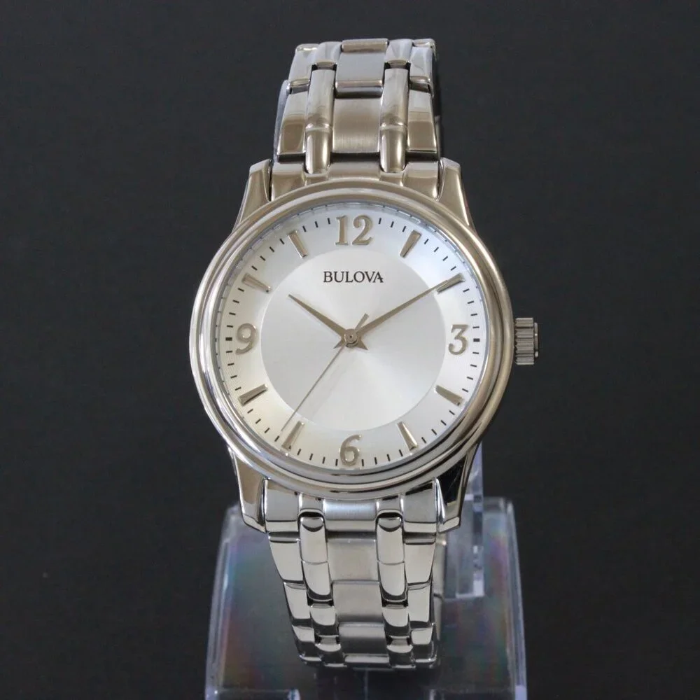 Bulova Men's Corporate Collection Quartz Watch Silver Tone Raised Indices 38mm - Picture 9 of 13